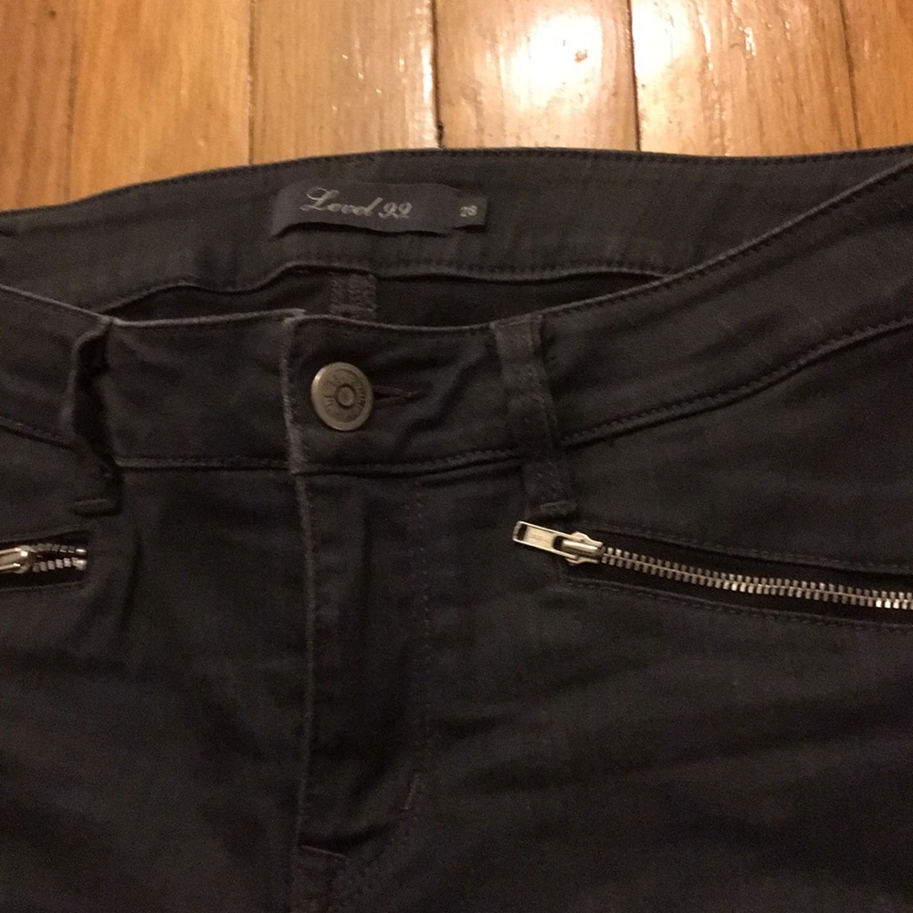 Level 99 designer grey jeans with zippers